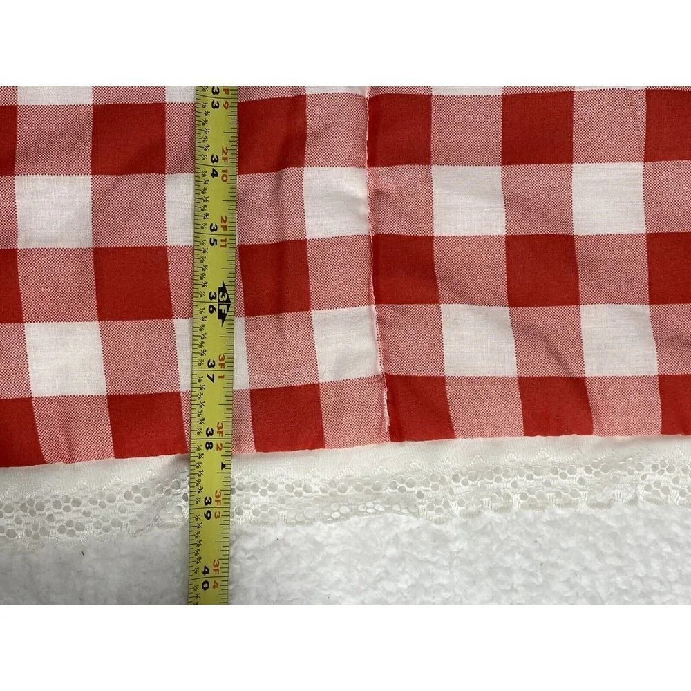VTG‎ 70s 80s Handmade Red Gingham Quilt 53x39 Bunny Appliqué Cottagecore Easter
